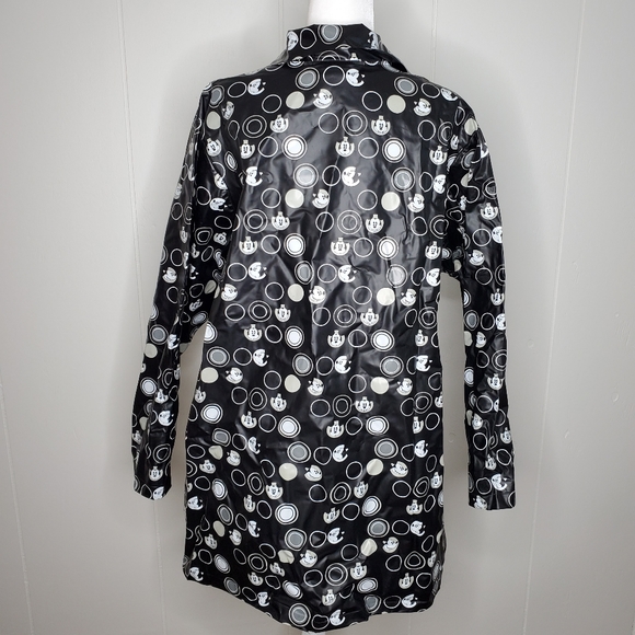 Disney Mickey Snap Front PVC Vinyl Raincoat  Size XXL Rain Jacket Slicker Black. - Picture 7 of 12